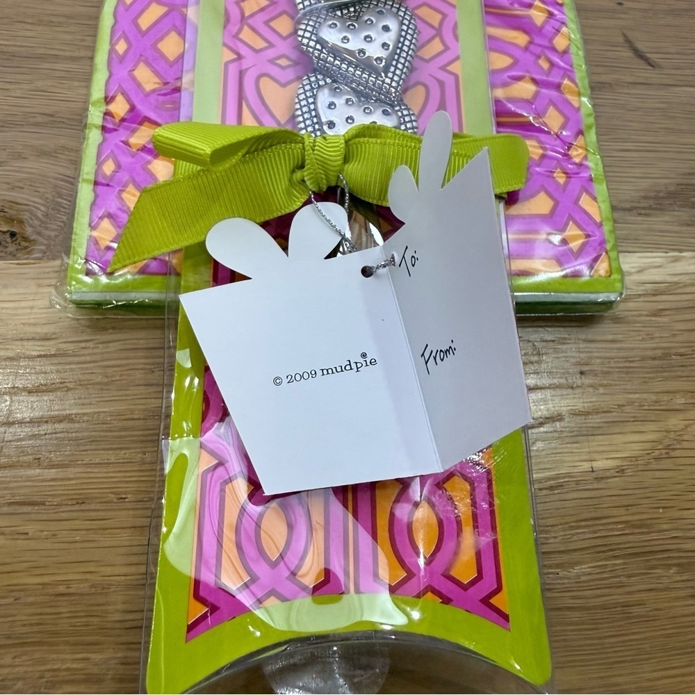 3/$20 Mudpie gift Hearts Spreader Cheese knife Charcuterie + napkins - Picture 3 of 8